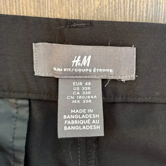 Men’s H&M Black Slim Fit Suit Jacket & Pants Set 40R / 33x26 - Picture 9 of 11